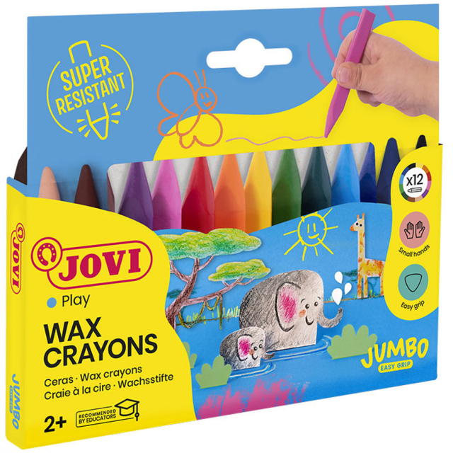 Wax Fargestifter Jumbo Easy Grip 12-set (2 år+)