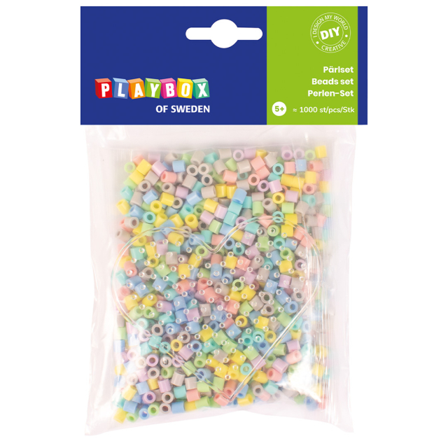 Rørperler Hjerte 1000 stk Pastell