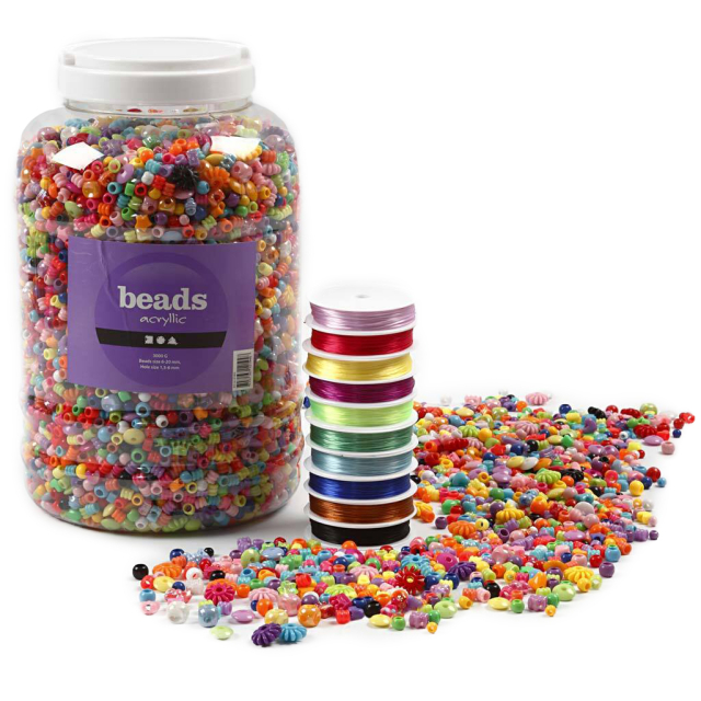 Perler og Smykkeelastikk Storpakke