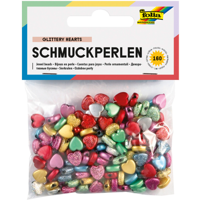 Glitterperler Hjerter 160-pakke