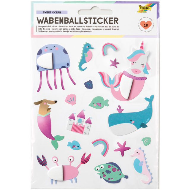 Stickers Honeycomb ball Søt Hav 1 Ark