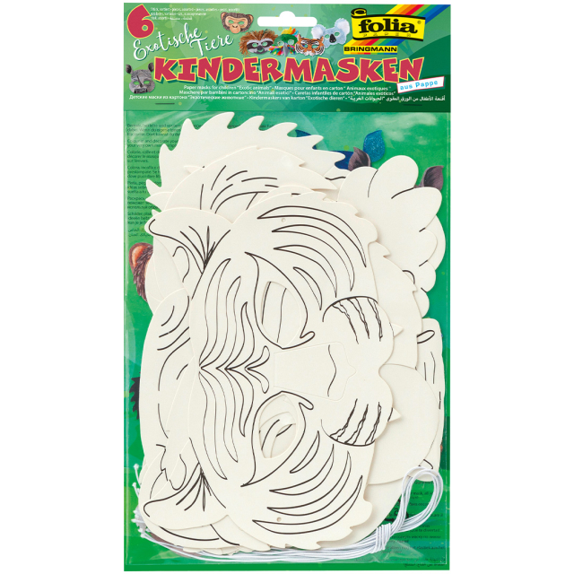 Barnemaske Eksotiske dyr 6-pakke