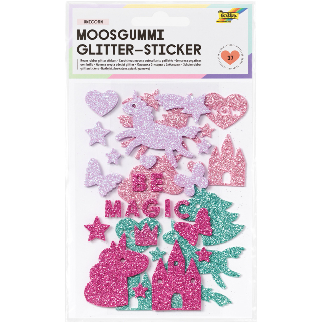 Skumgummistickers Enhjørning 2 Ark