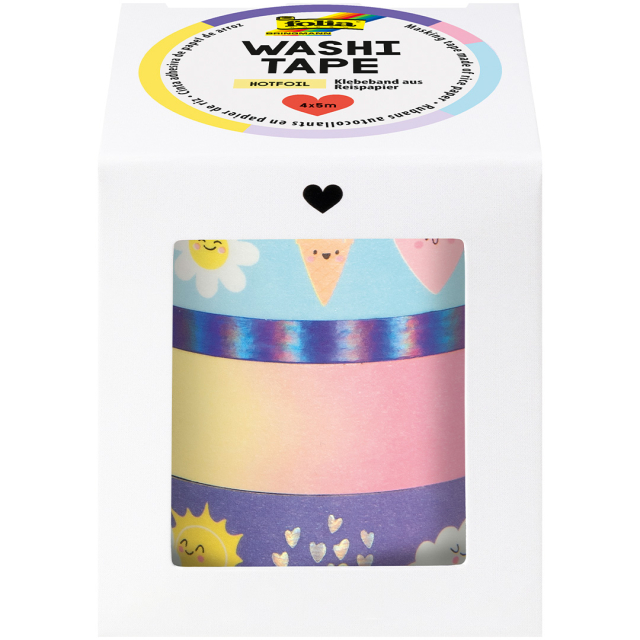 Washi-teip Sunnyside 4-pakke