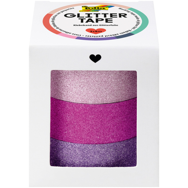 Glitter-teip Lilla 3-pakke