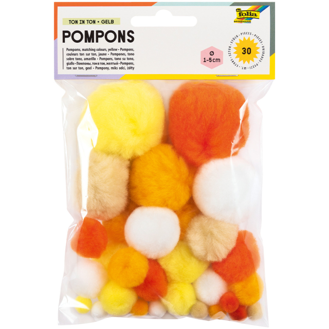 Pompoms Gul 30-pakke