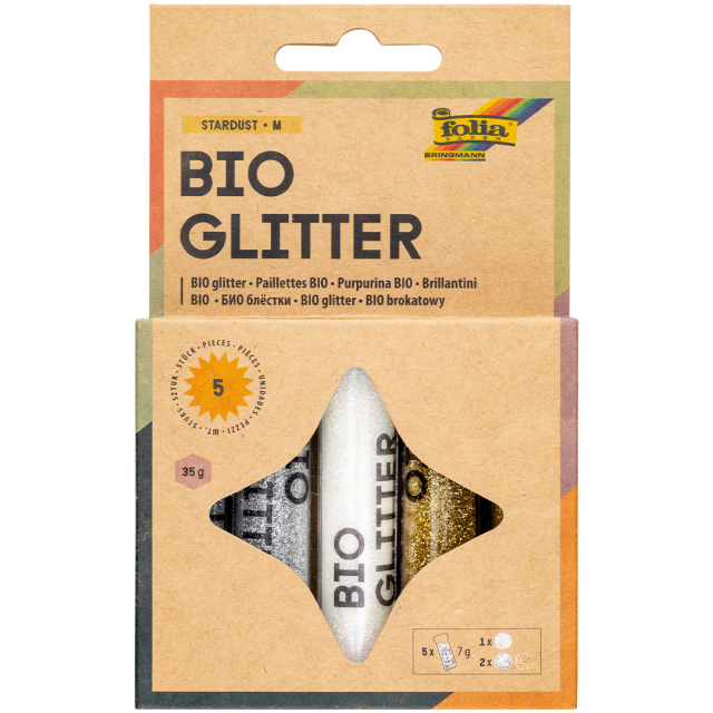 Bio Glitter Mix Stjernestøv  5-pakke