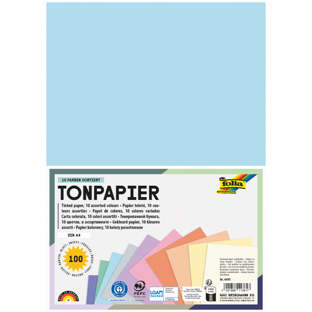 Pastellfarget papir A4 100 Ark