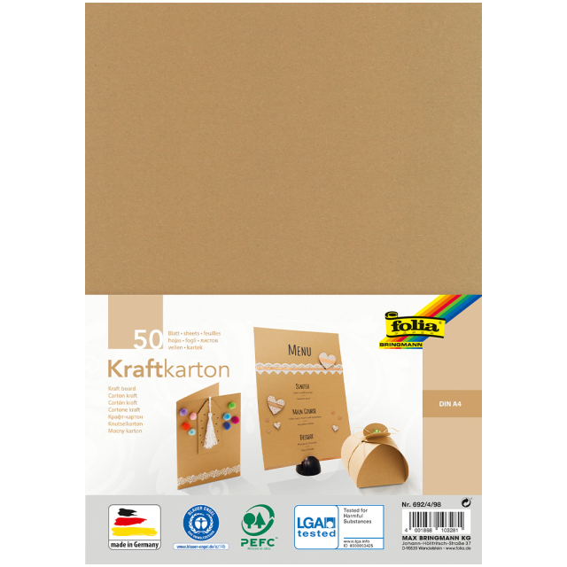 Farget papir natur 230g/m² 50 ark