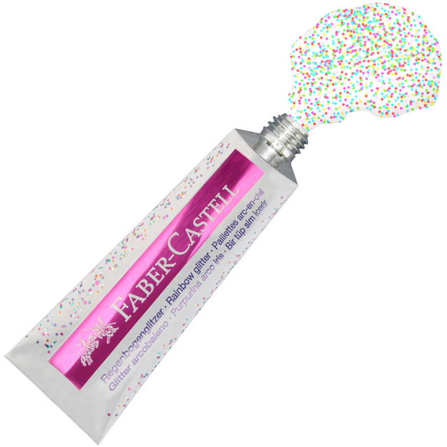 Regnbuefarget glitter 2 tuber