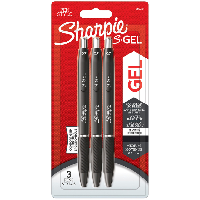 S-Gel 0,7 mm 3-pakke Black