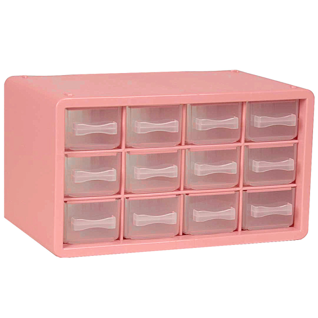 Oppbevaringskasse med 12 rom Dusty Rose