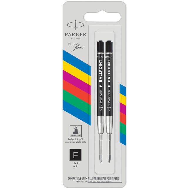 Ballpoint refill QuinkFlow Economy 2-pack Medium Black i gruppen Penner / Penntilbehør / Patroner og refiller hos Pen Store (131998)