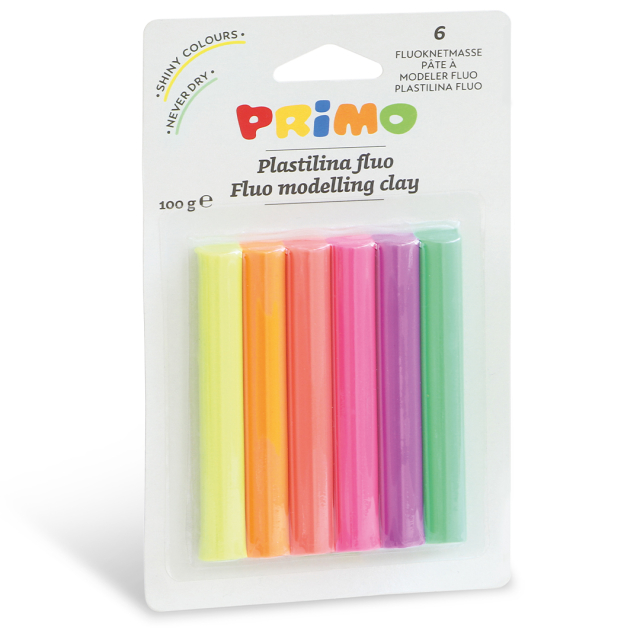 Plastilina Fluo Modelleire 6-pakning 18 g