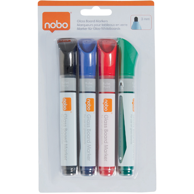 Whiteboardpenn for glassplate 4-set