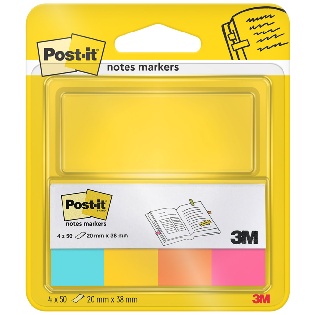Post-it Index Tabs 20x38 4 farger