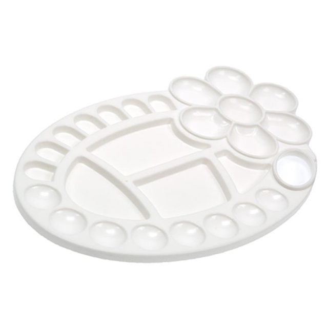 Oval plastpalett Blomst