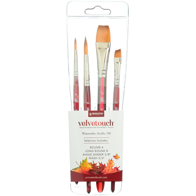 Velvetouch Syntetpensel kort skaft Professional 4-set