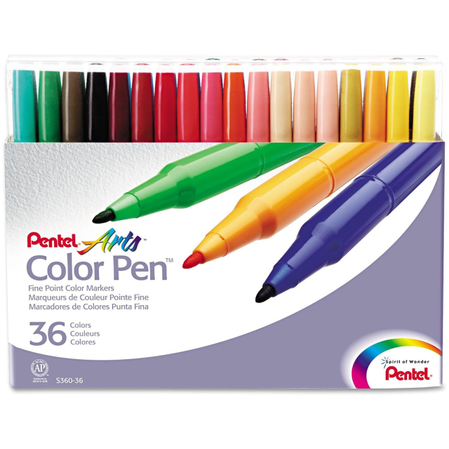 Color Pen Tuschpenner 36-sett