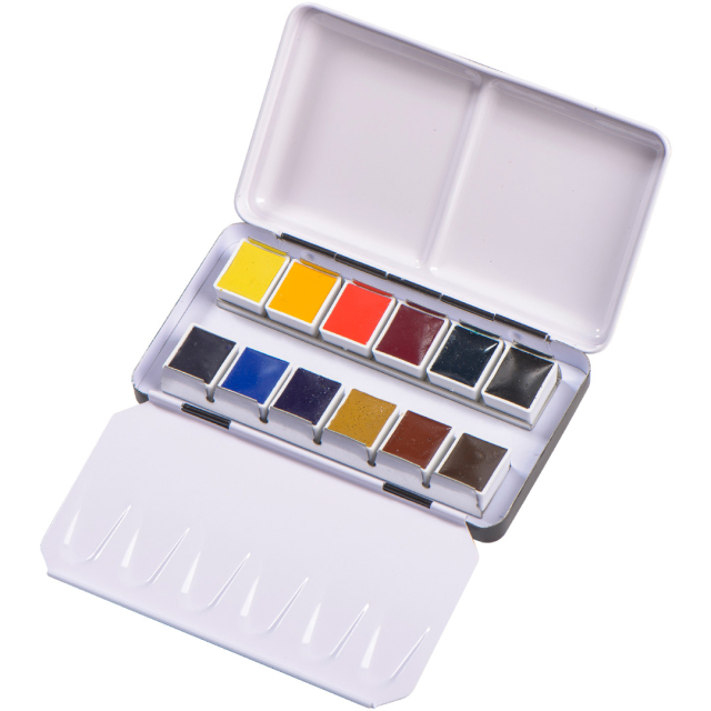 Aquarell Metallboks 12-set halvkopper