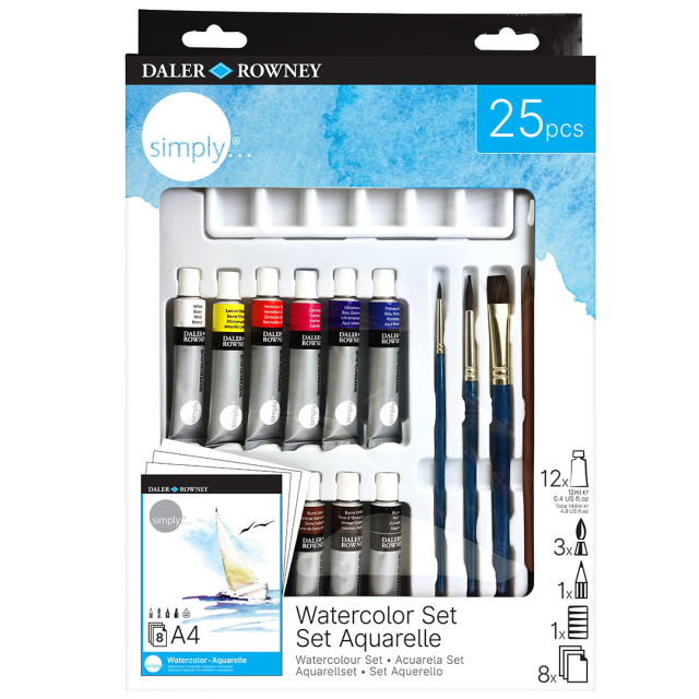 Simply Akvarellsett 25 stk