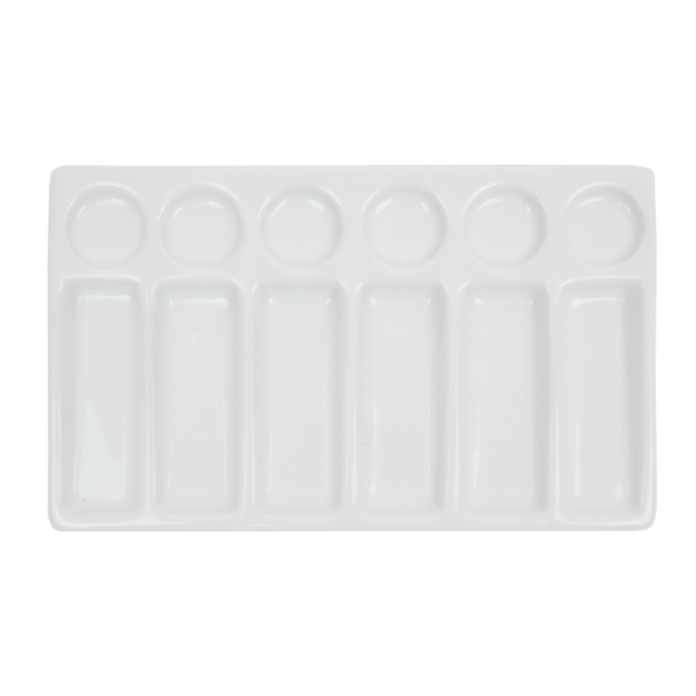 Artists porselenspalett rektangulær 12x20 cm