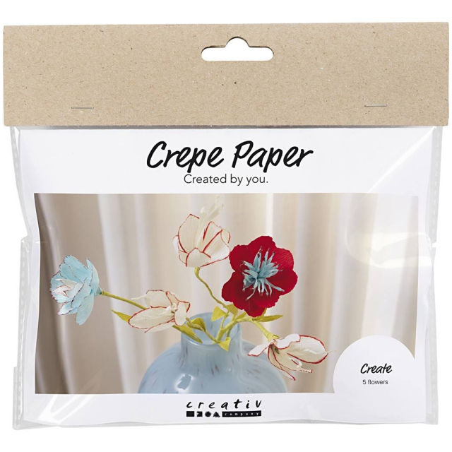 DIY-kit Papirblomster av kreppapir Set 1