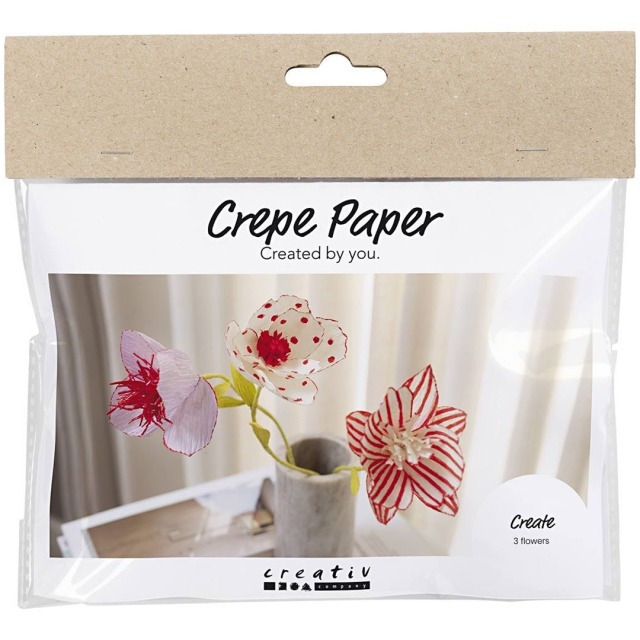 DIY-kit Papirblomster av kreppapir Set 2