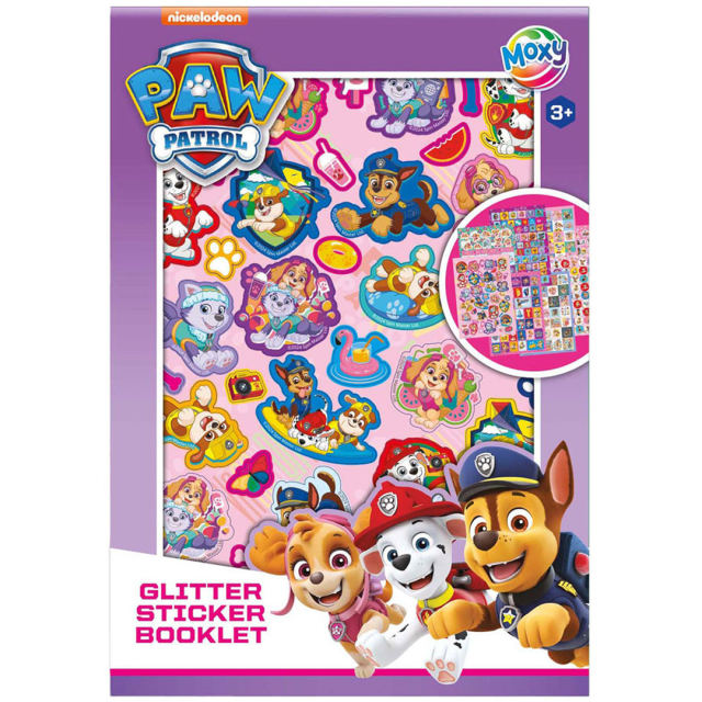 Paw Patrol glitter-klistremerker 8 ark (3 år+)
