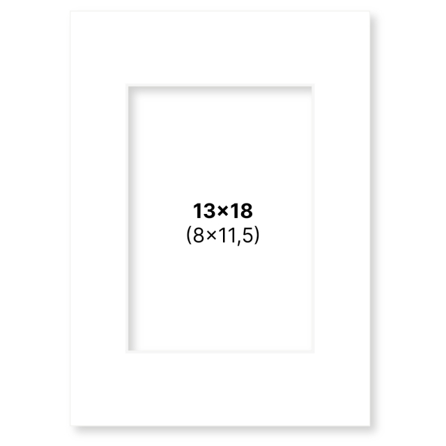 Passepartout Hvit 13x18 cm