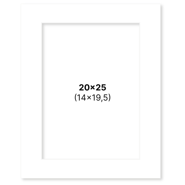 Passepartout Hvit 20x25 cm