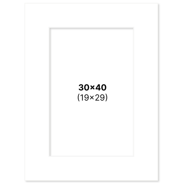 Passepartout Hvit 30x40 cm