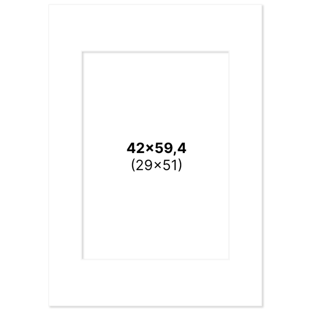 Passepartout Hvit 42x59,4 cm A2