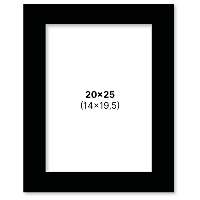 Passepartout Svart 20x25 cm