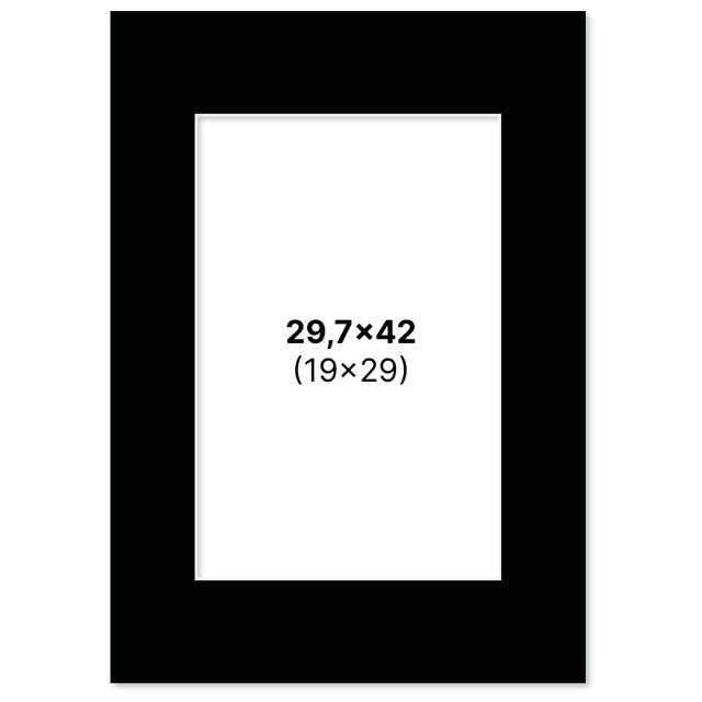 Passepartout Svart 29,7x42 cm A3