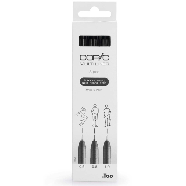 Multiliner Classic 3-sett Black Broad
