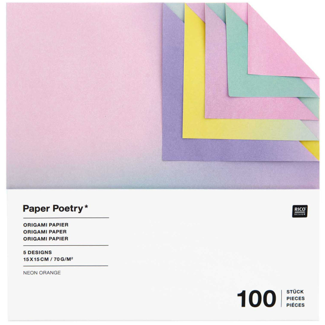 Origami-papir Blurry Gradient 15x15 cm 100 ark