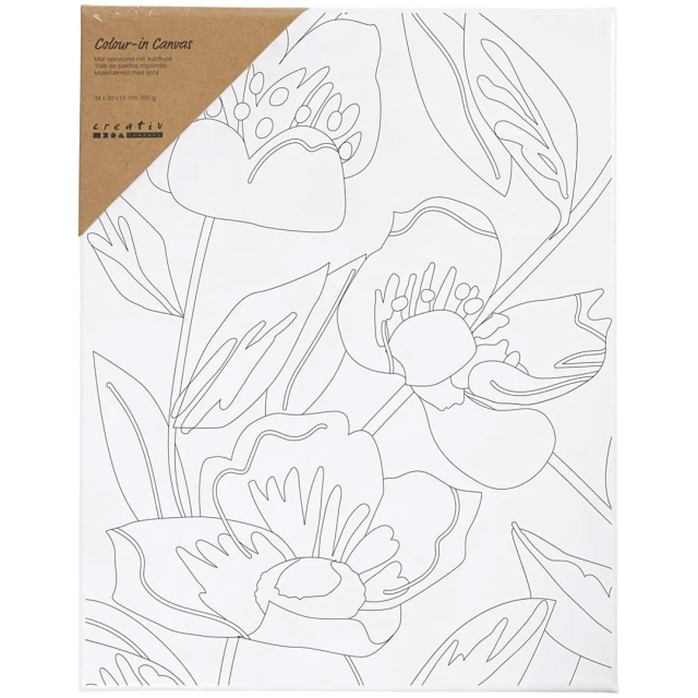 Lerret med trykk 24x30cm 360g Valmue