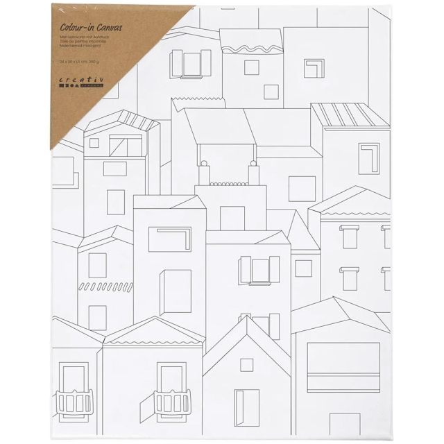 Lerret med trykk 24x30cm 360g Middelhavsby