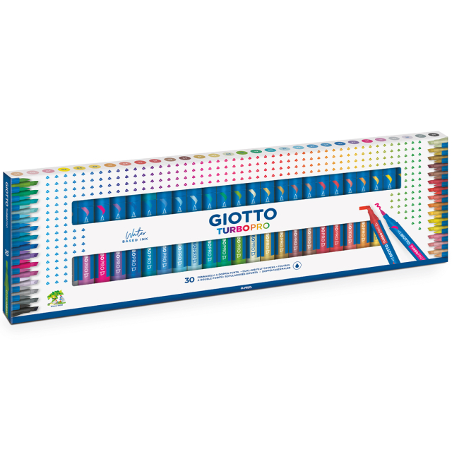 Turbo Pro Dual Tip Marker Pen 30-sett