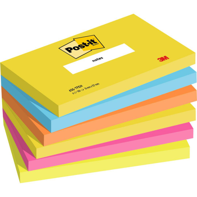 Post-it Super Sticky 76x127 Fargemiks Energetic 6-pakning