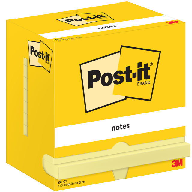 Post-it 76x127 Gul 12-pakning