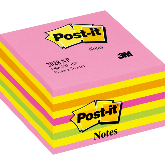 Post-it Note Cube 76x76 Fargemiks Neon 1