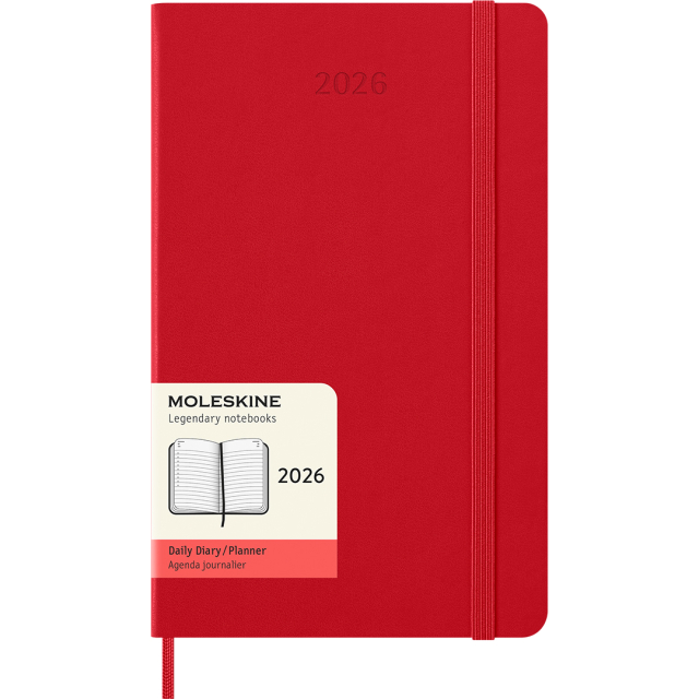 Kalender 12M Daily 2026 Hardcover Large Red