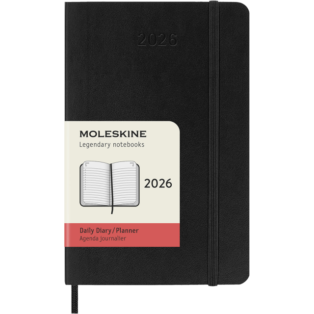 Kalender 12M Daily 2026 Softcover Pocket Black