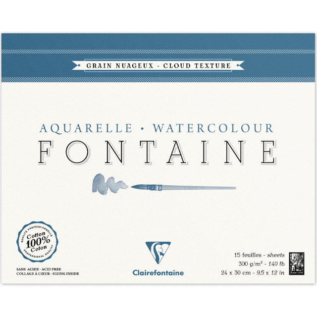 Fontaine Akvarellblokk Cloud Texture 24x30 cm 300g