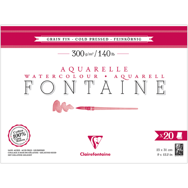 Fontaine Akvarellblokk CP 23x31 cm 300g