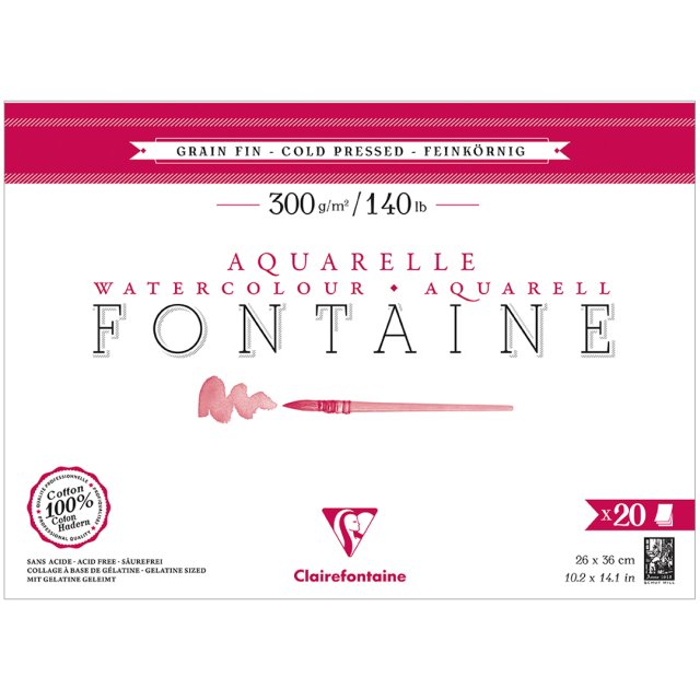 Fontaine Akvarellblokk CP 26x36 cm 300g
