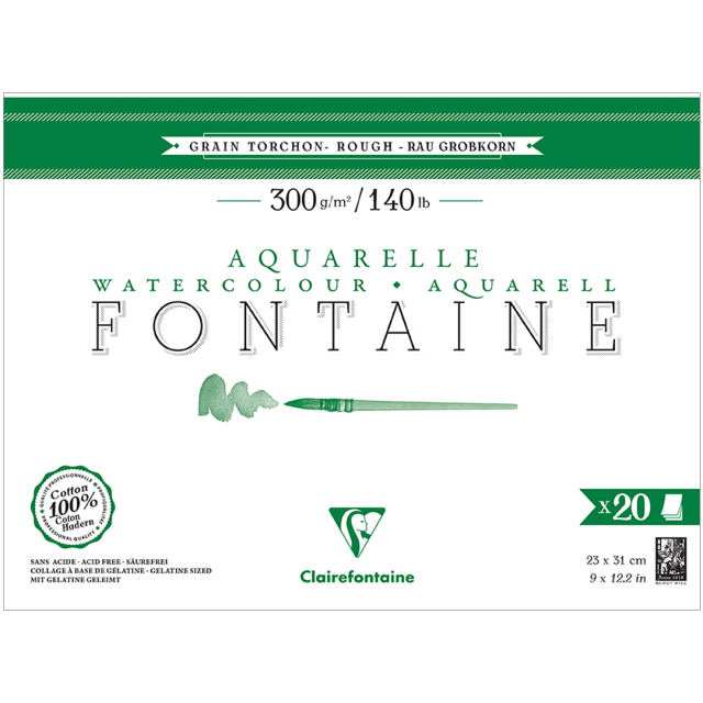 Fontaine Akvarellblokk Rough 23x31 cm 300g