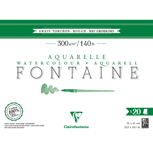Fontaine Akvarellblokk Rough 31x41 cm 300g